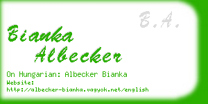 bianka albecker business card